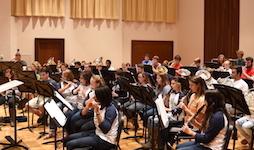 Pictured in rehearsal is the USA University Band.