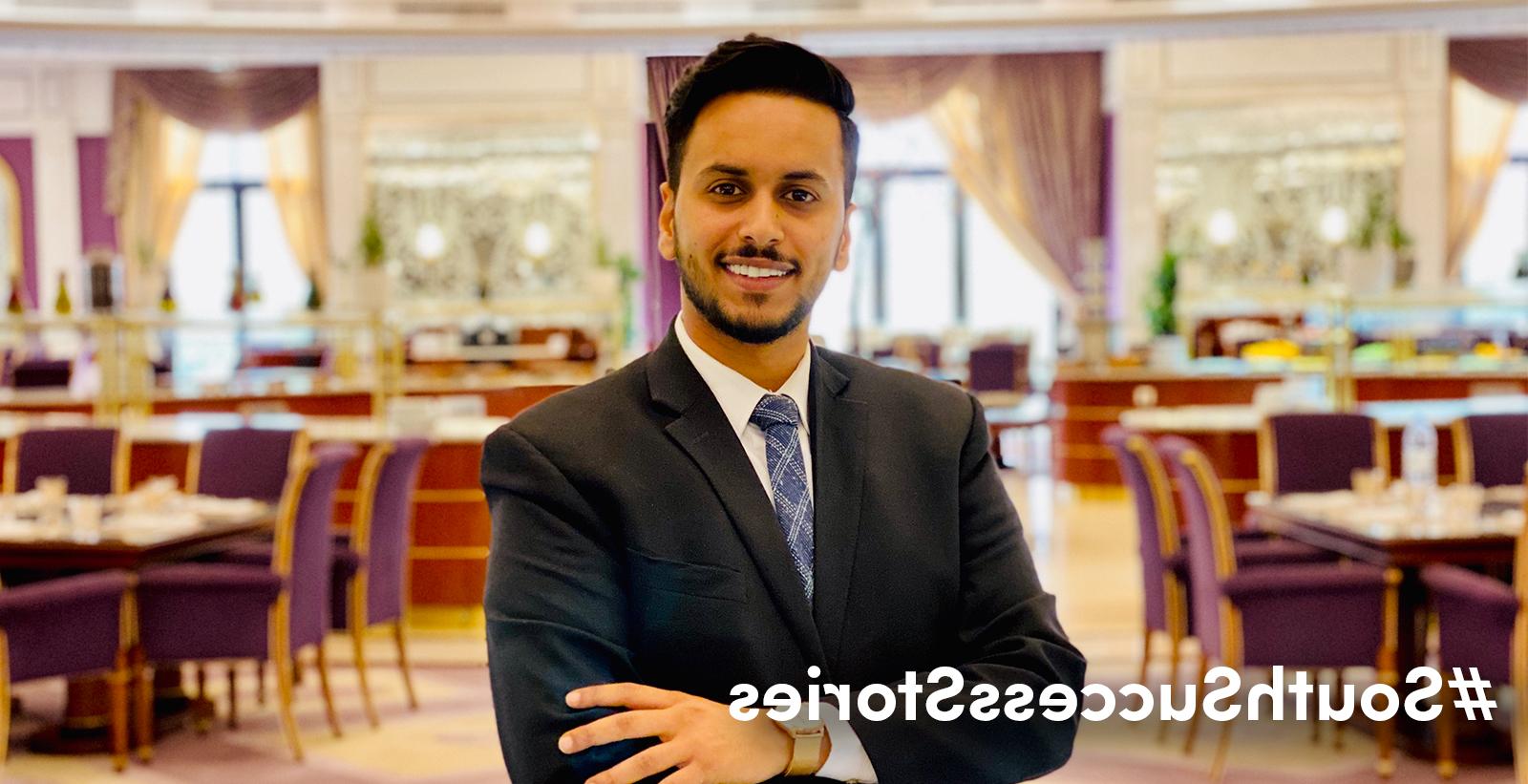 Raed Alsulami, a University of South Alabama graduate in hospitality and tourism management and assistant manager for the main restaurant at the Ritz-Carlton Hotel in Riyadh, Saudi Arabia, credits his experiences as a student for his current success. “I feel that the program at USA helped me get to where I am today and provided opportunities for me to maximize my goals in the industry,” he said. data-lightbox='featured'